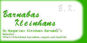 barnabas kleinhans business card
